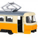Трамвай инерционный металлический 1:90 цвет желтый со светом и звуком