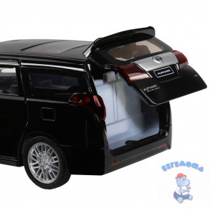 Машинка инерционная металлическая 1:29 Toyota Alphard цвет черный со светом и звуком