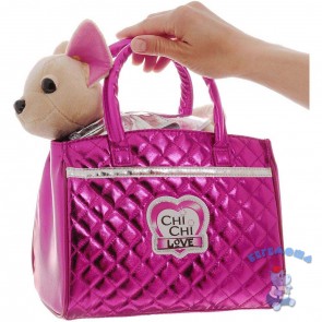 Плюшевая собачка Chi Chi love Гламур с розовой сумочкой и бантом 20 см