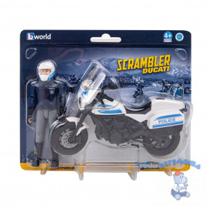 Игровой набор Bruder Мотоцикл Scrambler Ducati с фигуркой полицейского 62-731