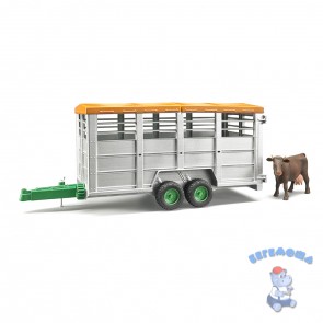 Прицеп для перевозки животных с коровой