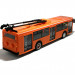 Машинка инерционная Play Smart Автопарк Троллейбус оранжевый со светом и звуком, открываются двери и моторный отсек, 9690-B