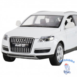 Машинка металлическая 1:24 Audi Q7 цвет белый со светом и звуком