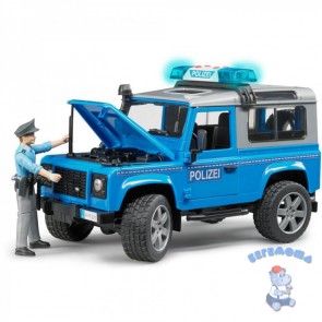 Полицейский внедорожник Land Rover Defender Station Wagon с фигуркой