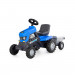 Каталка Трактор с педалями Turbo синий с полуприцепом