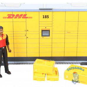 Игровой набор Bruder 62251 Пункт выдачи посылок DHL с фигуркой