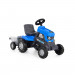 Каталка Трактор с педалями Turbo синий с полуприцепом