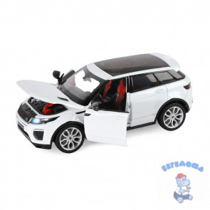 Машинка металлическая 1:24 Land Rover Range Rover Evoque HSE 2017 цвет белый со светом и звуком