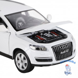 Машинка металлическая 1:24 Audi Q7 цвет белый со светом и звуком