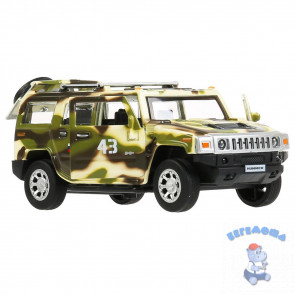 Машина Hummer h2 камуфляж 12 см металлическая инерционная ТехноПарк HUM2-12SLMIL-GN