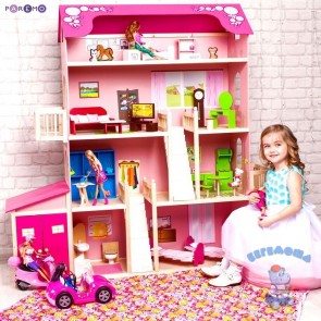 Кукольный домик Нежность с мебелью