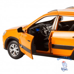 Машинка инерционная металлическая 1:24 LADA GRANTA CROSS цвет оранж  со светом и звуком
