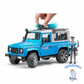 Полицейский внедорожник Land Rover Defender Station Wagon с фигуркой