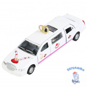 Машинка инерционная ТехноПарк Свадебный лимузин со светом и звуком, CT-10-105L