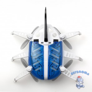 Игрушечный робот Жук летающий белый с синими крыльями