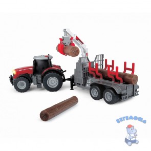 Трактор Massey Ferguson 8737 с прицепом 42 см