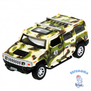 Машина Hummer h2 камуфляж 12 см металлическая инерционная ТехноПарк HUM2-12SLMIL-GN