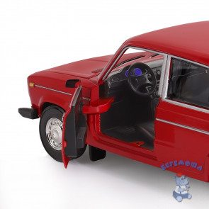Машинка инерционная металлическая 1:22 ВАЗ 2106 цвет красный со светом и звуком
