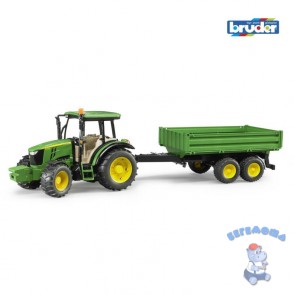 Трактор Bruder John Deere 5115M с прицепом