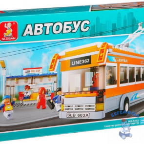 Конструктор Sluban Троллейбус с фигурками, 465 деталей, M38-B0332