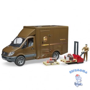 Mercedes-Benz Sprinter фургон UPS с фигуркой, погрузчиком и аксессуарами Bruder