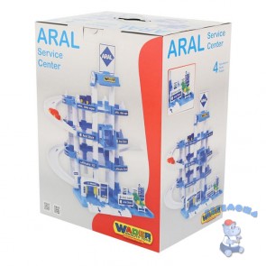 Игровой набор Паркинг Aral 4-уровневый с лифтом и мойкой