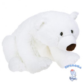 Медведь белый лежачий 23 см