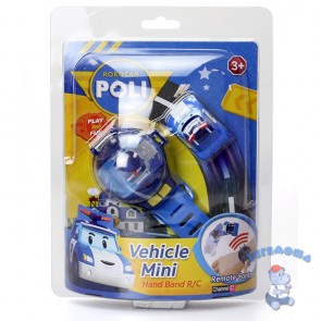 Игровой набор Часы и мини машинка на радиоуправлении (Robocar Poli)