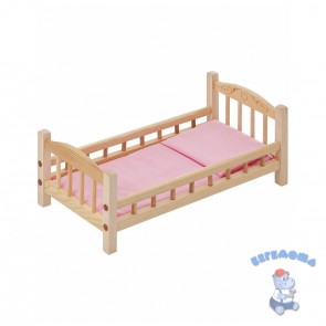 Кроватка для кукол розовый текстиль